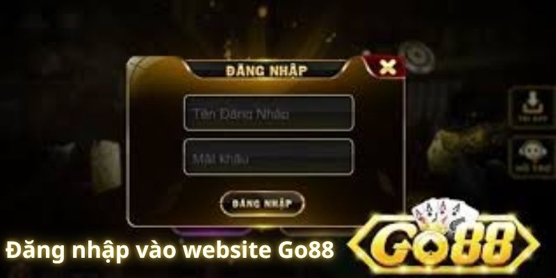 Điền thông tin để đăng nhập vào trang Go88